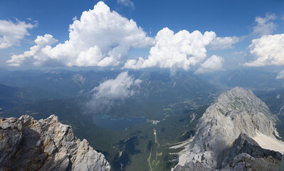 mountains and clouds