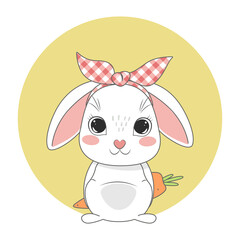 Cute easter bunny. Spring holiday. Vector illustration.