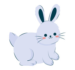 Fototapeta na wymiar blue rabbit illustration