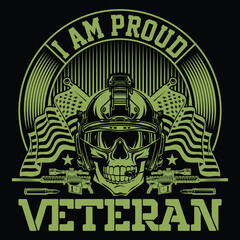 i am proud veteran t shirt design