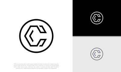 Initial C logo design. Innovative high tech logo template.
