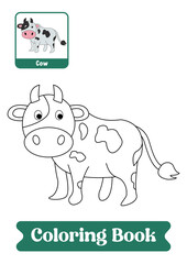 Cow animal coloring pages book 