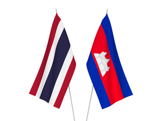 Thailand and Kingdom of Cambodia flags