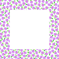 tiny bright pink flowers square frame