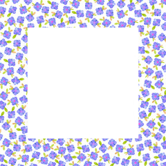 tiny purple flowers square frame