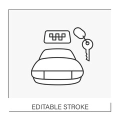  Taxi driver line icon. Professional driver. Transports passengers. Professions concept. Isolated vector illustration.Editable stroke