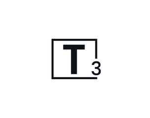 T3, 3T Initial letter logo