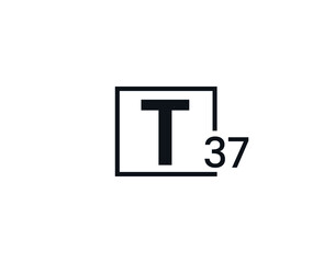 Obraz premium T37, 37T Initial letter logo