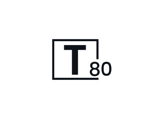 Obraz premium T80, 80T Initial letter logo