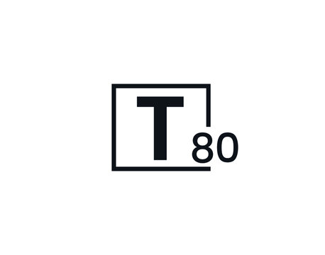 T80, 80T Initial letter logo