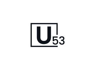U53, 53U Initial letter logo