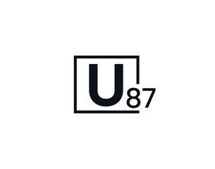 U87, 87U Initial letter logo