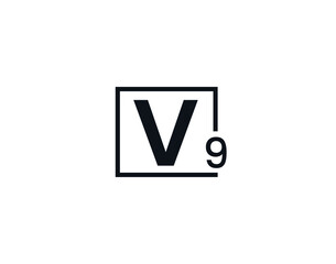 V9, 9V Initial letter logo
