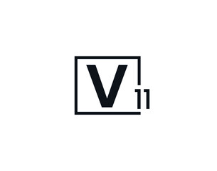 V11, 11V Initial letter logo