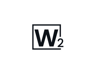 Obraz premium W2, 2W Initial letter logo