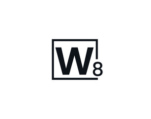 W8, 8W Initial letter logo