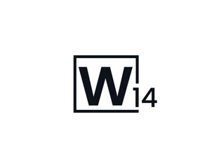 W14, 14W Initial letter logo