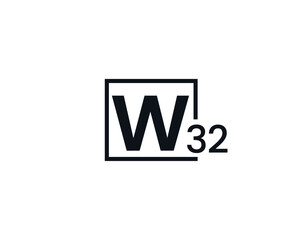 Obraz premium W32, 32W Initial letter logo