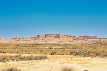 Desert landscape of the Bárdenas Reales. Aragon, Spain