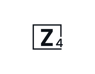 Fototapeta premium Z4, 4Z Initial letter logo