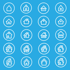 et real estate and home thin line icon. Contains icons as areas, hands holding keys, smart home, contacts and support, apartments and much more.