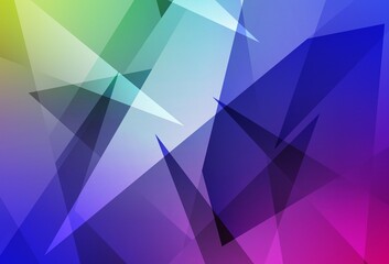 Light Multicolor vector template with crystals, triangles.