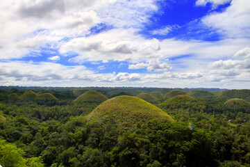 Obraz premium Chocolate Hills, unique geological formation in Bohol, Philippines.