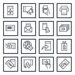 set of Tickets elements symbol template for graphic and web design collection logo vector illustration