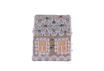 christmas village house isolated on white background