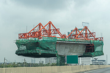 Expressway road construction overpass bridge junction way speed drive