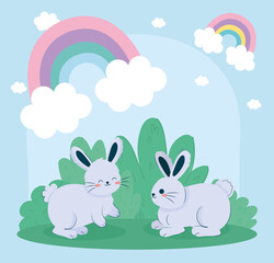 blue bunnies poster