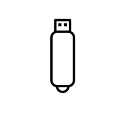 USB Flash Drive Icon Vector Illustration Flat Design