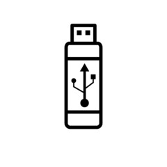 USB Flash Drive Icon Vector Illustration Flat Design