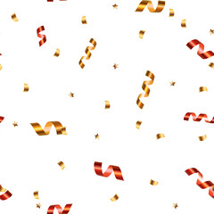 Abstract Party Confetti and Stars Seamless Pattern Background. Illustration