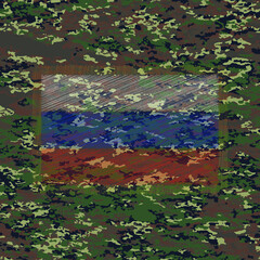 Flag of Russia on Military Camouflage uniform. Russia VS Ukraine. Military Concept.
vector, illustration, template, image