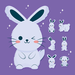 seven blue bunnies