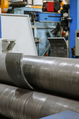 A sheet of iron that passes through the bending machine. Automation