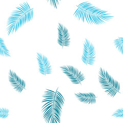 Fototapeta na wymiar Palm Leaf Background. Seamless Pattern. Illustration