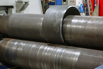 A sheet of iron that passes through the bending machine. Automation