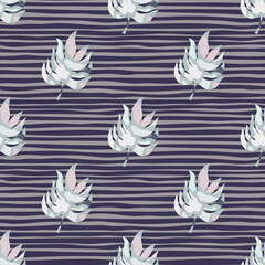 Rainforest palm leaves tropical seamless pattern. Abstract leaf endless wallpaper.