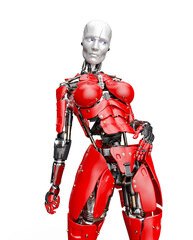 Fototapeta premium amazing robot is doing a pin up pose