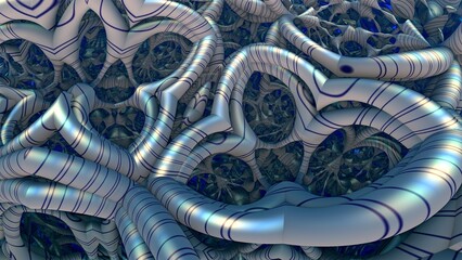 3d fractal illustration. Abstract fractal in bright and colorful color. Abstract forms.