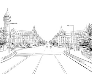 Luxembourg. Europe. Hand drawn city sketch. Vector illustration.