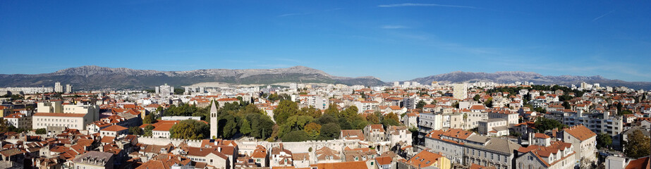 Fototapeta na wymiar Panoramic cityscape view of Split Croatia