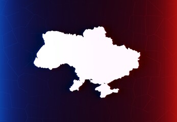 White Ukraine map on dark background