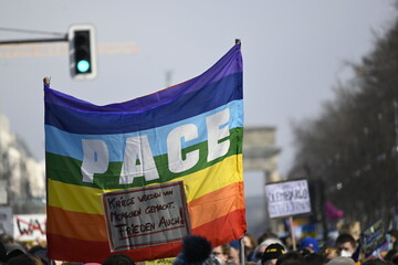 Friedensdemo am Brandenburger Tor, Berlin 27.02.2022 © Katharina Pfuhl