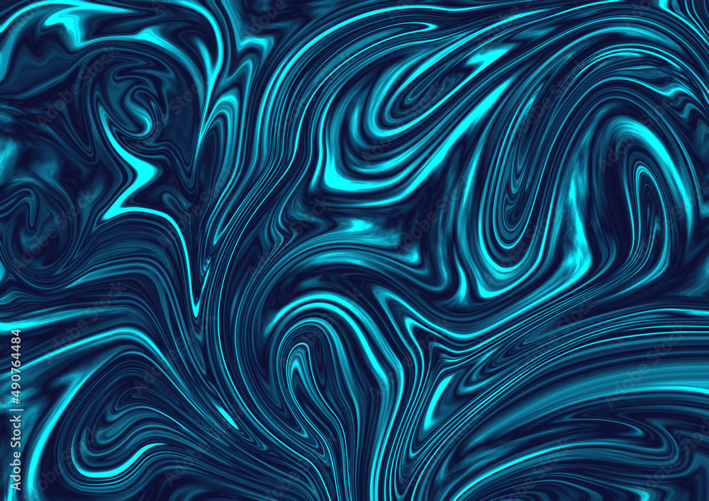 Poster abstract marble texture pattern blue background fluid oil pattern with the wave paint effect.