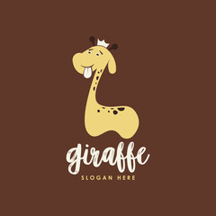 Fototapeta premium Giraffe Logo Design Concept Vector. Long-Necked Wild Animal Logo