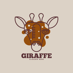 Giraffe Logo Design Concept Vector. Long-Necked Wild Animal Logo