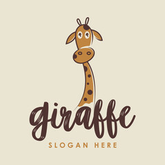 Fototapeta na wymiar Giraffe Logo Design Concept Vector. Long-Necked Wild Animal Logo